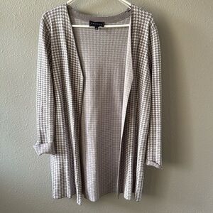 Premise Open Front Houndstooth Cardigan Duster